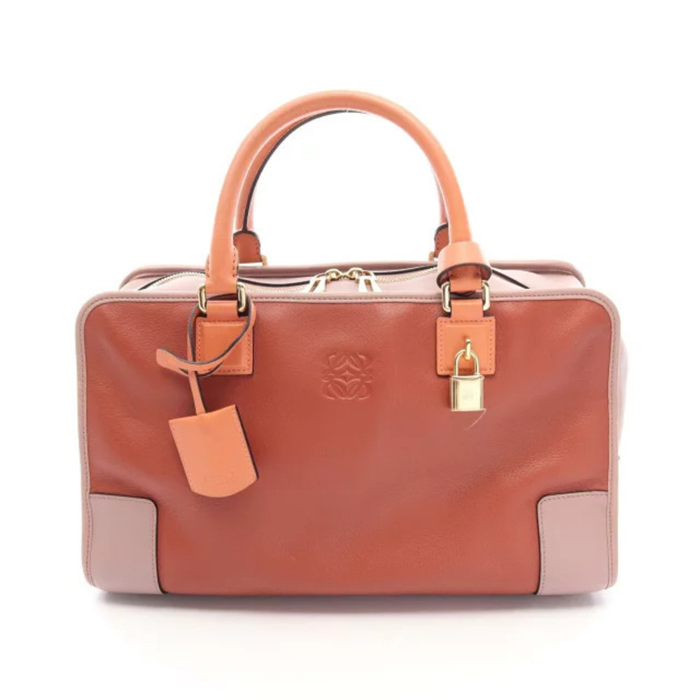 Loewe Amazona Top Handle Bag Leather Bordeaux Purple Pink
